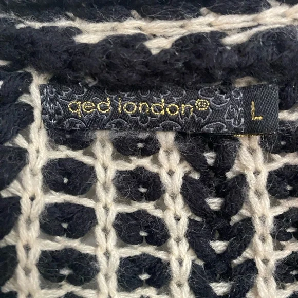 QED London Open Front Knit Cable Cardigan Size Large - Picture 3 of 9